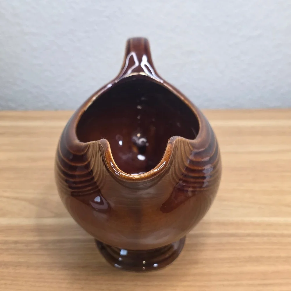 Vintage 1960s Fiesta Ironstone Sheffield Amberstone Glaze Large Sauceboat